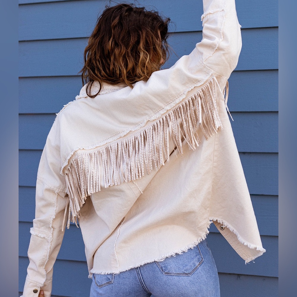 Fringe shacket